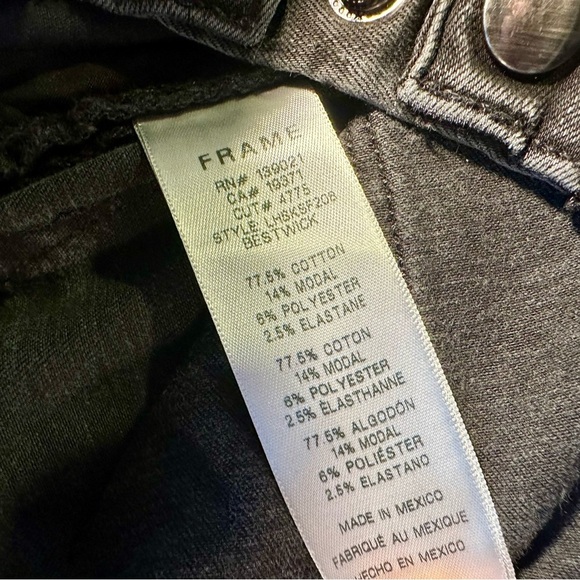 Frame Denim ‘Le High Skinny’ Snap Fly Jeans in “Bestwick” Dark Gray Wash Size 26 - Picture 9 of 16